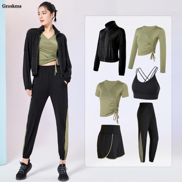 yoga outfits 5/6 piece set women running sportswear clothing coats+t shirt+bra+shorts+pants quick dry fitness gym suits ropa mujer1, White;red
yoga outfits 5/6 piece set women running sportswear clothing coats+t shirt+bra+shorts+pants quick dry fitness gym suits ropa mujer1, White;red