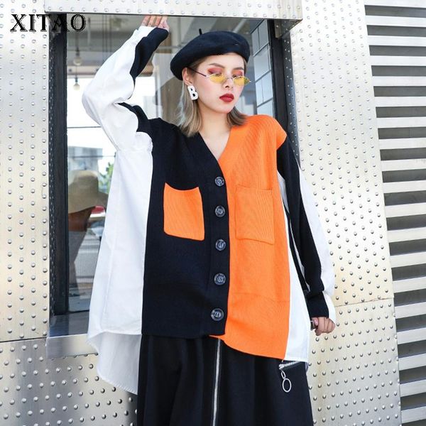 xitao trend contrast sweater women minority plus size long sleeve knit stitching cardigan autumn winter clothes women dzl1810, White
xitao trend contrast sweater women minority plus size long sleeve knit stitching cardigan autumn winter clothes women dzl1810, White