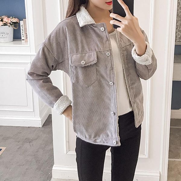 women's jackets corduroy shirt coat women fashion long sleeve preppy wide waist turn down collar crop jacket harajuku casual pocket jak, Black;brown
women's jackets corduroy shirt coat women fashion long sleeve preppy wide waist turn down collar crop jacket harajuku casual pocket jak, Black;brown