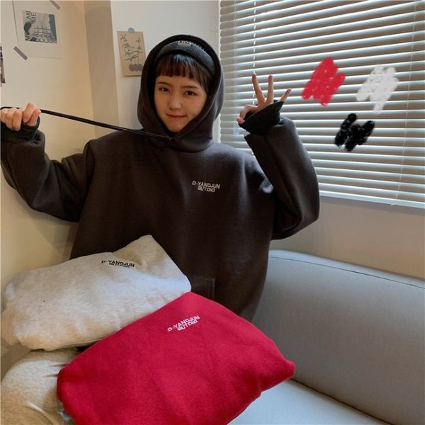 new korean loose hooded with fleece bf student casual coat women trend in autumn and winter 2020 sweater coat sweater bysfl, Black
new korean loose hooded with fleece bf student casual coat women trend in autumn and winter 2020 sweater coat sweater bysfl, Black