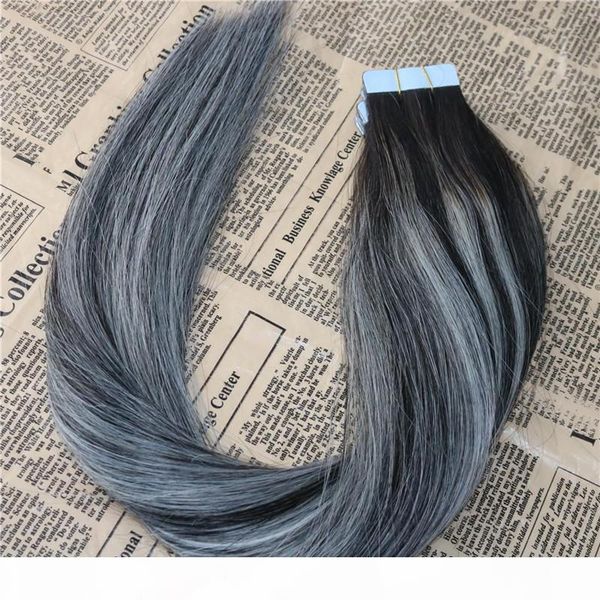 double drawn 100% virgin tape in extensions human hair balayage 2 grey 2 tape on hair extensions 350g 140pcs, Black
double drawn 100% virgin tape in extensions human hair balayage 2 grey 2 tape on hair extensions 350g 140pcs, Black