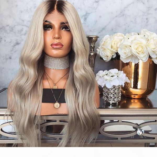 lace front simulation human hair wigs brazilian body wave bleached knots 150% density ombre grey synthetic lace wig for women, Black;brown
lace front simulation human hair wigs brazilian body wave bleached knots 150% density ombre grey synthetic lace wig for women, Black;brown