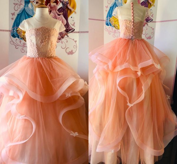 lovely coral ruffled girls pageant dresses ball gown sheer neck applique soft tulle pleated beaded kids infants first communion dress, White;red
lovely coral ruffled girls pageant dresses ball gown sheer neck applique soft tulle pleated beaded kids infants first communion dress, White;red