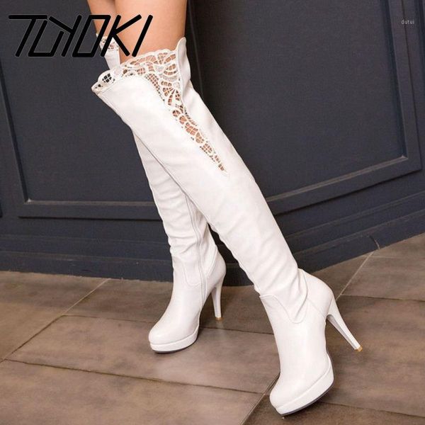 tuyoki winter shoes pu leather lace over knee boots platform high heels long boots ladies zipper botas female size 34-431, Black
tuyoki winter shoes pu leather lace over knee boots platform high heels long boots ladies zipper botas female size 34-431, Black