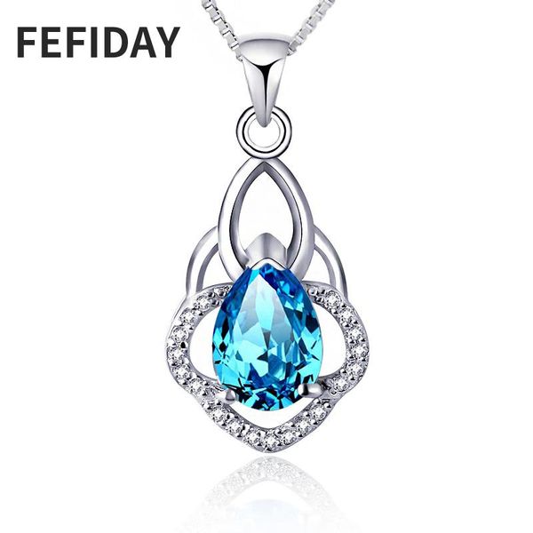 pendant necklaces fefiday blue stone teardrop crystal necklace vintage chain custom couple women chocker for, Silver
pendant necklaces fefiday blue stone teardrop crystal necklace vintage chain custom couple women chocker for, Silver
