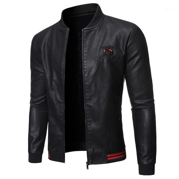 2019 autumn and winter new men's motorcycle stand collar versatile personality hem stripes men's leather1, Black
2019 autumn and winter new men's motorcycle stand collar versatile personality hem stripes men's leather1, Black