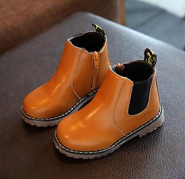 new product autumn children boots flat with zip ankle boots baby kids single boots boys girls shoes motorcycle 04b sqckjz pingtoy, Black