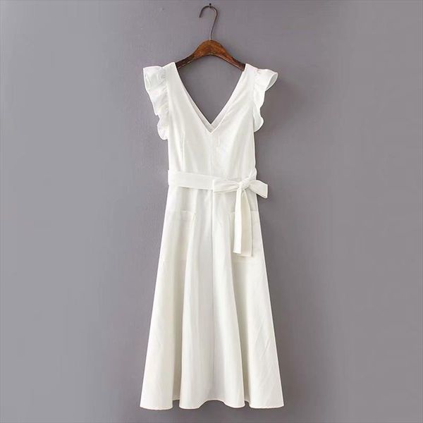 2020 summer cotton and linen white maxi dress with pockets women back hollow out belt ruffles tank dress v neck vestidos, Black;gray
2020 summer cotton and linen white maxi dress with pockets women back hollow out belt ruffles tank dress v neck vestidos, Black;gray