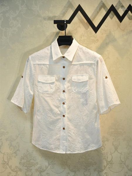 designer luxury shirts for women turn down collar cotton linen hollow out loose white blouse1
designer luxury shirts for women turn down collar cotton linen hollow out loose white blouse1