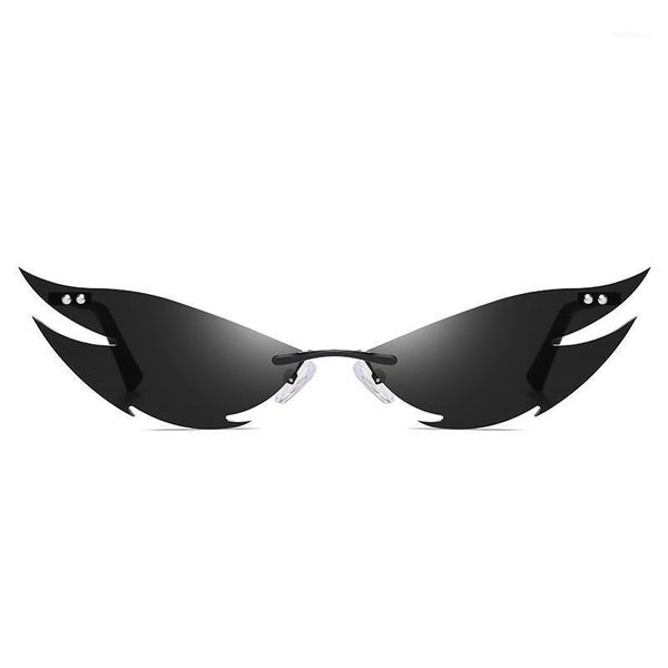 2020 new fire flame sunglasses women men rimless wave sun glasses for women metal shades cat eye lens eyewear uv400 streetwear1, White;black
2020 new fire flame sunglasses women men rimless wave sun glasses for women metal shades cat eye lens eyewear uv400 streetwear1, White;black