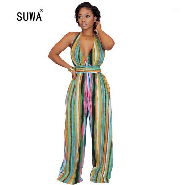 2020 summer beach vertical striped straight long jumpsuit casual women halter collar backless rompers femme overalls1, Black;white
2020 summer beach vertical striped straight long jumpsuit casual women halter collar backless rompers femme overalls1, Black;white