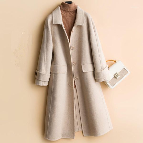 long double sided wool coat women overcoat autumn winter large size loose long sleeve doll collar women wool jacket1, Black
long double sided wool coat women overcoat autumn winter large size loose long sleeve doll collar women wool jacket1, Black