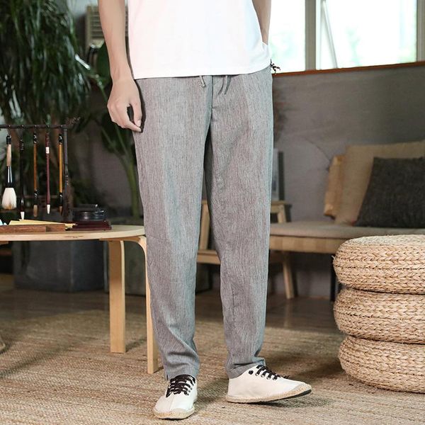 men's pants elastic waist plus size men ankle plain color mens fashion trousers loose fit straight male linen clothes 5xl, Black
men's pants elastic waist plus size men ankle plain color mens fashion trousers loose fit straight male linen clothes 5xl, Black