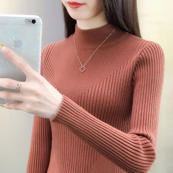 female 2021 sweater fine mesh semi-tall black neck foreign background new autumn and solid winter inside 8yyj, White;black
female 2021 sweater fine mesh semi-tall black neck foreign background new autumn and solid winter inside 8yyj, White;black