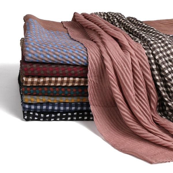 scarves plaid wrinkle scarf crinkle hijab plain cotton women long shawl muslim arabian headscarf turban 20pcs/lot, Blue;gray
scarves plaid wrinkle scarf crinkle hijab plain cotton women long shawl muslim arabian headscarf turban 20pcs/lot, Blue;gray