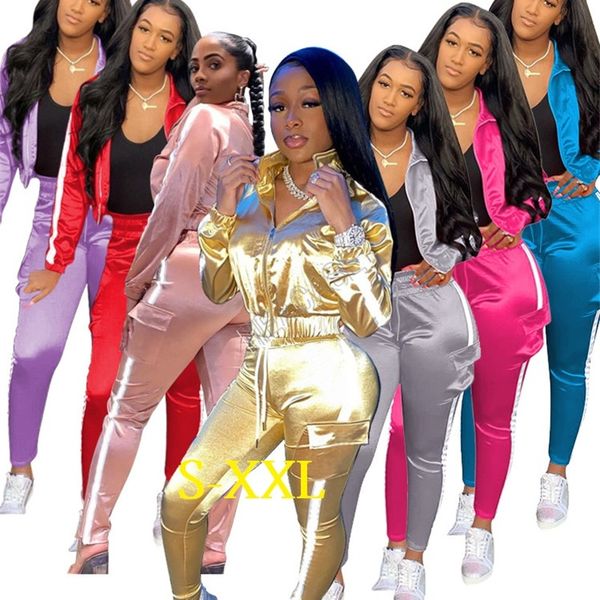 2020 reflective stripe women tracksuit designers zipper jackets crop + pants two pieces sets patchwork outfits casual sports suit d92301, White
2020 reflective stripe women tracksuit designers zipper jackets crop + pants two pieces sets patchwork outfits casual sports suit d92301, White
