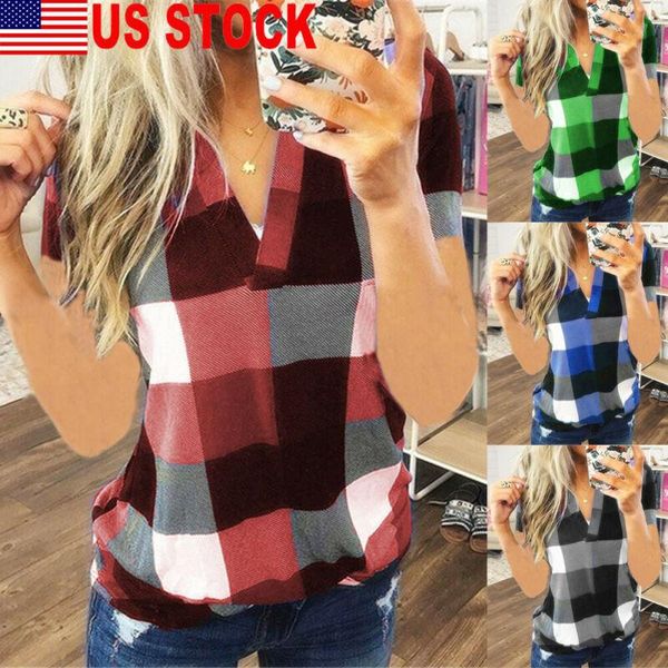 women shirts plaid printed v-neck short sleeve loose large size trend elegant noble vogue summer blouse shirts, White
women shirts plaid printed v-neck short sleeve loose large size trend elegant noble vogue summer blouse shirts, White