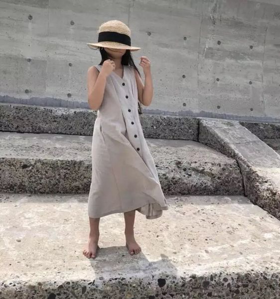 db korean ins little girls dresses organic linen cotton front buttons sleeveless australia spring summer a-line children, Red;yellow
db korean ins little girls dresses organic linen cotton front buttons sleeveless australia spring summer a-line children, Red;yellow