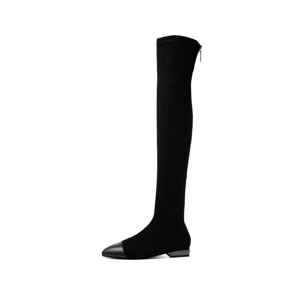 2021 new pointed toe zipper over the knee pu stretch flock boots autumn winter square heel women shoes size 34-39 z7wl, Black
2021 new pointed toe zipper over the knee pu stretch flock boots autumn winter square heel women shoes size 34-39 z7wl, Black