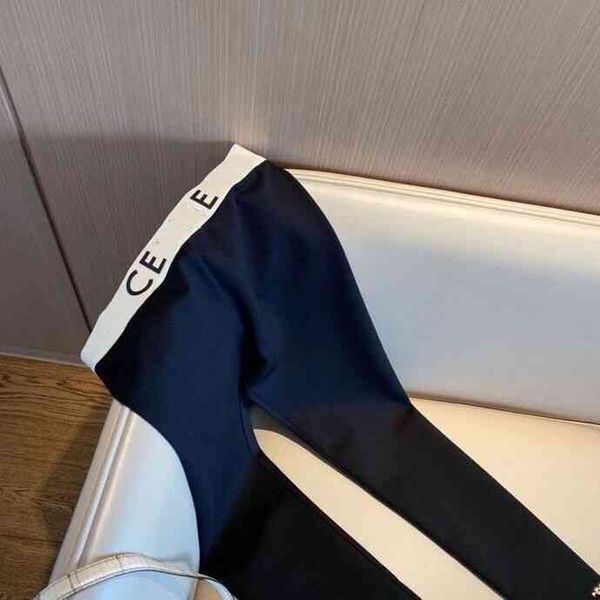 2022 factory wholesale new model autumn and winter embroidery letter webbing stitching elastic high waist slim fit leggings women, Black
2022 factory wholesale new model autumn and winter embroidery letter webbing stitching elastic high waist slim fit leggings women, Black