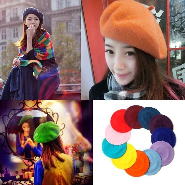 berets sell fashion women wool solid color beret female bonnet caps four seasons all matched warm walking hat cap 16, Blue;gray
berets sell fashion women wool solid color beret female bonnet caps four seasons all matched warm walking hat cap 16, Blue;gray