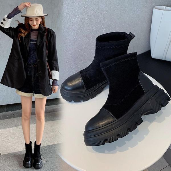 women's boots autumn booties ladies boots-women shoes woman winter shoes round toe flat heel ankle 2021 elegant rock, Black
women's boots autumn booties ladies boots-women shoes woman winter shoes round toe flat heel ankle 2021 elegant rock, Black