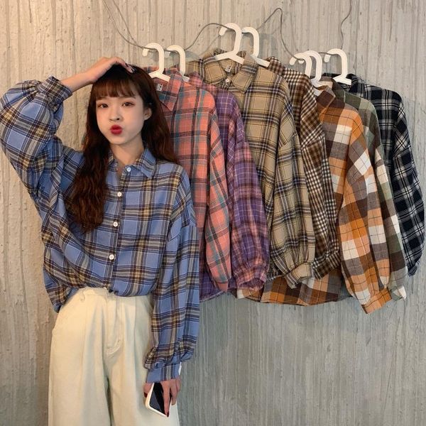 women's blouses & shirts autumn korean plaid wear long sleeve versatile loose thin shirt design sense small hong kong style, White
women's blouses & shirts autumn korean plaid wear long sleeve versatile loose thin shirt design sense small hong kong style, White