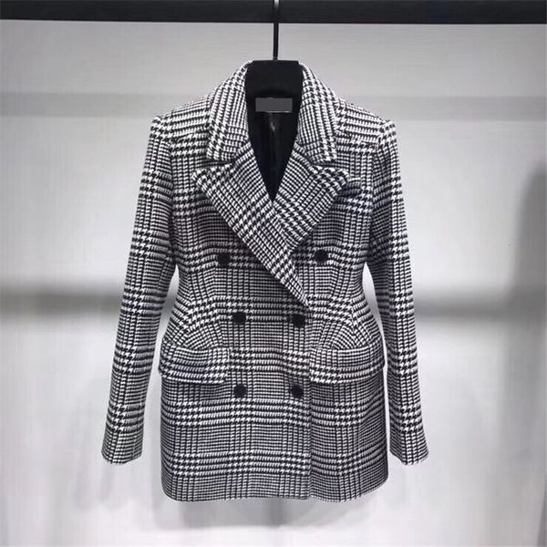 handmade luxury wool jacket for women vintage double breasted houndstooth woolen suit coatx1020, Black
handmade luxury wool jacket for women vintage double breasted houndstooth woolen suit coatx1020, Black