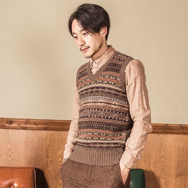 soarin fairland jacquard v-neck knitted men's and women's british base wool vest
soarin fairland jacquard v-neck knitted men's and women's british base wool vest
