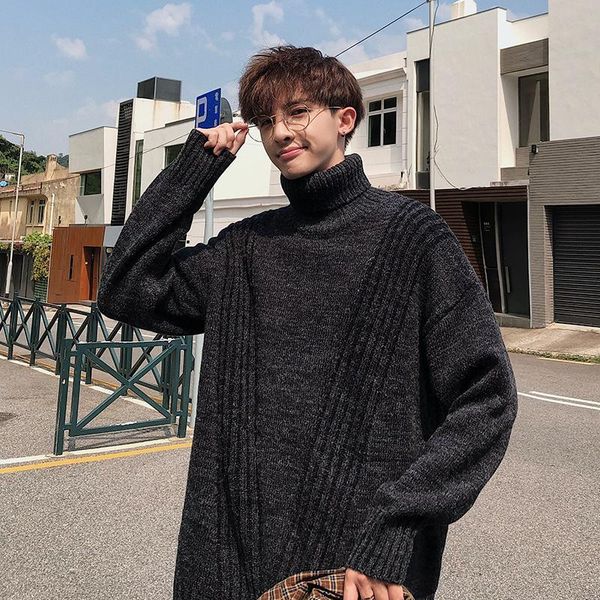 men's sweaters steya turtleneck sweater korean thicken knitwear winter warm base shirt, White;black
men's sweaters steya turtleneck sweater korean thicken knitwear winter warm base shirt, White;black