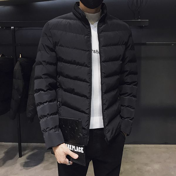 men's winter new thickened down korean stand collar cotton padded jacket, Black
men's winter new thickened down korean stand collar cotton padded jacket, Black