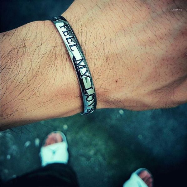 gold-color engraved letter bracelets for women men fashion stainless steel cool men's cuff bracelets bangles pulseira masculina1, Black
gold-color engraved letter bracelets for women men fashion stainless steel cool men's cuff bracelets bangles pulseira masculina1, Black