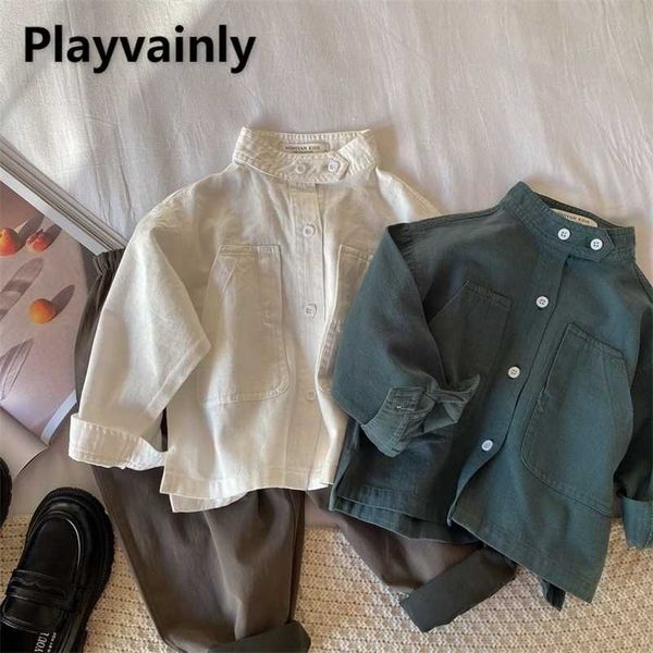 baby shirt korean style band collar cotton long sleeve shirt coat boys girls clothes 1-7years e100269 220125, White;black 
baby shirt korean style band collar cotton long sleeve shirt coat boys girls clothes 1-7years e100269 220125, White;black