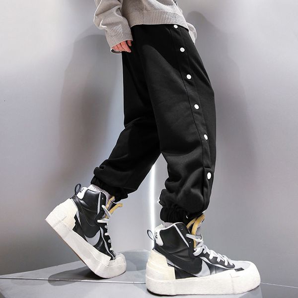 2021 new high street fashion casual pants men loose fit side buttons closure designer basketball trousers hip hop joggers sweatpants okce, Black
2021 new high street fashion casual pants men loose fit side buttons closure designer basketball trousers hip hop joggers sweatpants okce, Black