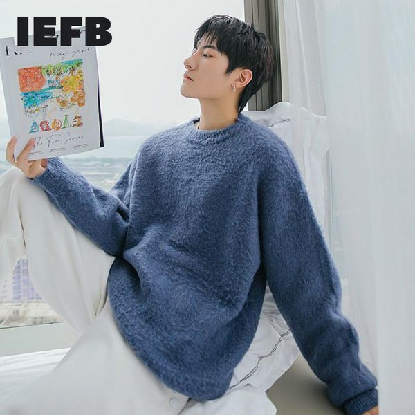 iefb men's autumn new round neck kintted sweater solid color korean trend loose mohair pullovers man oversized comfortable y4428, White;black
iefb men's autumn new round neck kintted sweater solid color korean trend loose mohair pullovers man oversized comfortable y4428, White;black