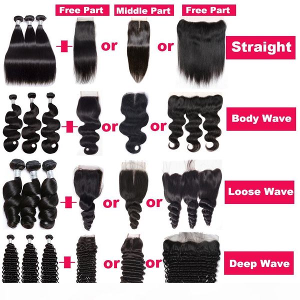 brazilian virgin human hair bundles deals with lace closure frontal peruvian straight body loose deep wave remy hair extensions weaves weft, Black
brazilian virgin human hair bundles deals with lace closure frontal peruvian straight body loose deep wave remy hair extensions weaves weft, Black