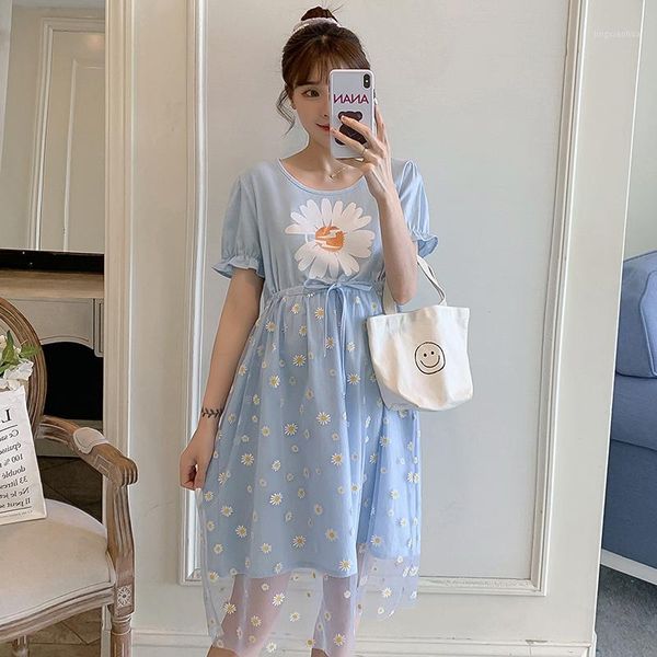 2020 summer fashion printing maternity dress short sleeve o-neck cotton patchwork floral embroidery mesh drawstring waist dress1, White
2020 summer fashion printing maternity dress short sleeve o-neck cotton patchwork floral embroidery mesh drawstring waist dress1, White