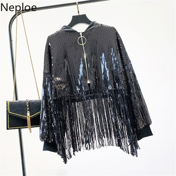 neploe sequined bomber jacket tassel 2019 autumn women bling gold coats high waist punk loose jackets shinny outwear 54994 y200101, Black;brown
neploe sequined bomber jacket tassel 2019 autumn women bling gold coats high waist punk loose jackets shinny outwear 54994 y200101, Black;brown