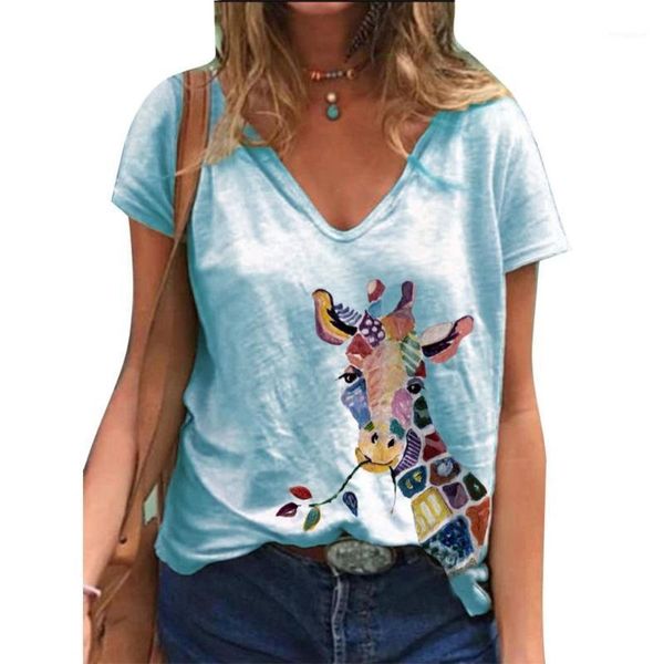 plus size women casual v neck short sleeve cartoon giraffe print loose t-shirt giraffe print women tees loose t-shirt, White
plus size women casual v neck short sleeve cartoon giraffe print loose t-shirt giraffe print women tees loose t-shirt, White
