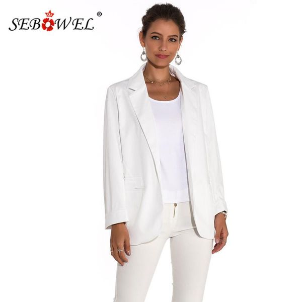 sebowel fashion women curled long sleeve blazer suit jacket work office lady slim front open blazer 8 colors s-xxl, White;black 
sebowel fashion women curled long sleeve blazer suit jacket work office lady slim front open blazer 8 colors s-xxl, White;black