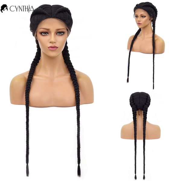 costume accessories braided lace front wig synthetic wigs for black women 36 inch long dutch twins braids with baby hair 360 lace, Silver
costume accessories braided lace front wig synthetic wigs for black women 36 inch long dutch twins braids with baby hair 360 lace, Silver