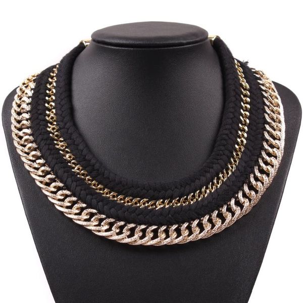 new fashion z brand design gold color chain rope braided price chunky choker necklace collar for women jewelry, Golden;silver
new fashion z brand design gold color chain rope braided price chunky choker necklace collar for women jewelry, Golden;silver