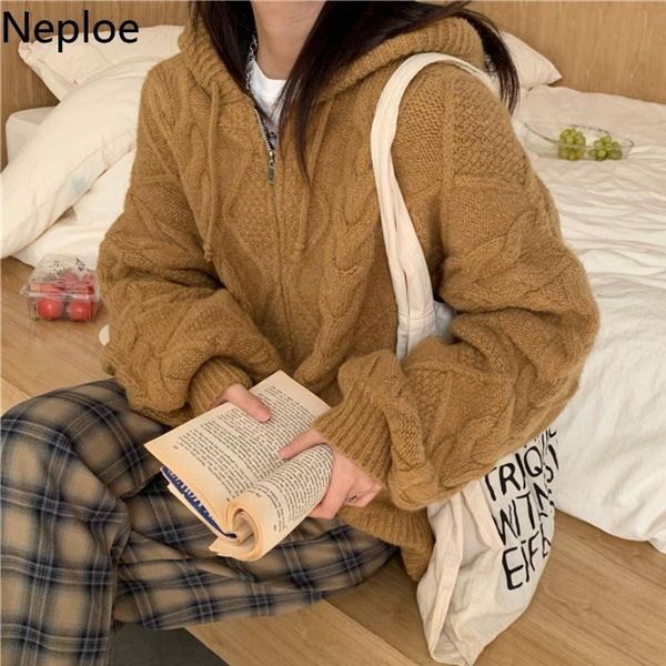 neploe winter clothes woman sweater hooded knit ribbed cardigan solid color loose sueter coat korean chic jacket female, White
neploe winter clothes woman sweater hooded knit ribbed cardigan solid color loose sueter coat korean chic jacket female, White