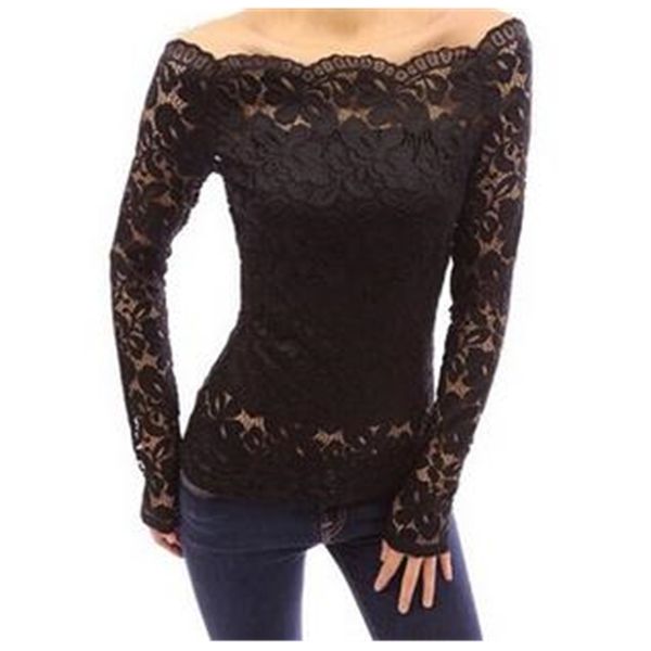 s--4xl women's fashion lace polyester slash collar shirts,four colors 7 size one neck shirt of lady, White
s--4xl women's fashion lace polyester slash collar shirts,four colors 7 size one neck shirt of lady, White