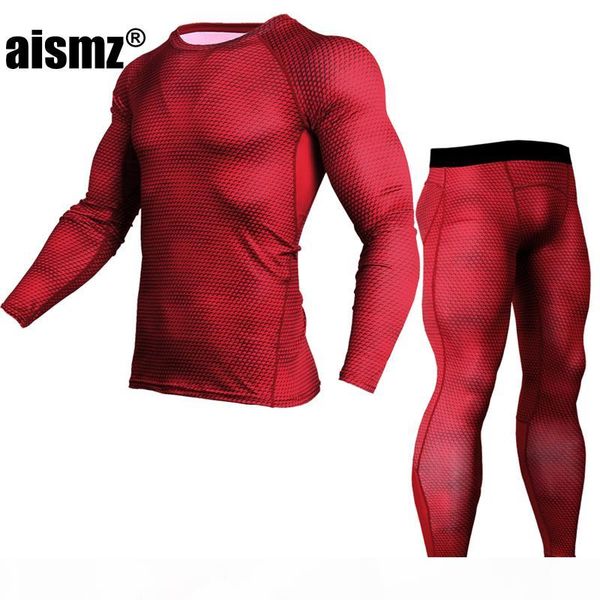 

aismz 3d print long sleeved leggings tights mens long sleeved sportswear fitness clothes male suit, Black;brown