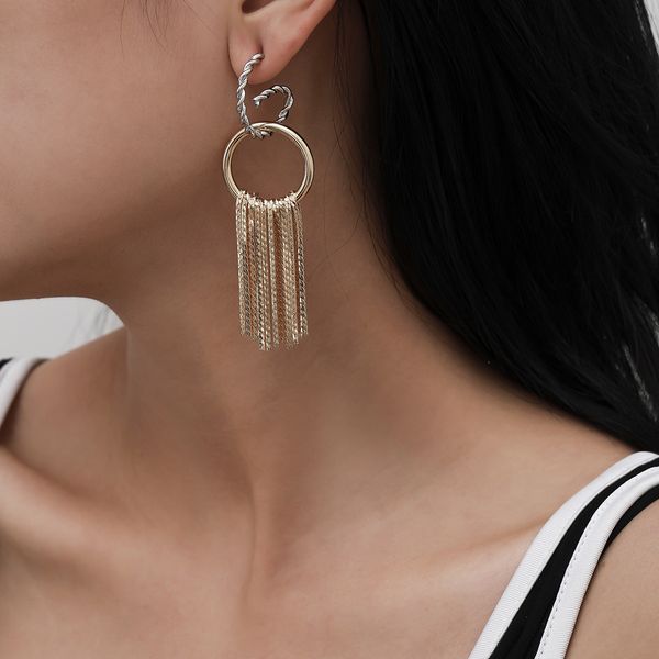 dangle & chandelier women gold retro simple tassel earrings female twist shaped geometric round lady party, Silver
dangle & chandelier women gold retro simple tassel earrings female twist shaped geometric round lady party, Silver