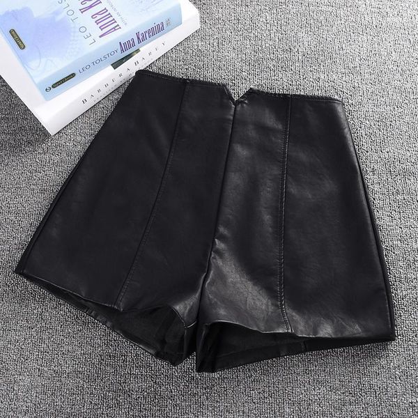 high waist pu leather women shorts 2020 summer new solid black night club style female shorts, White;black
high waist pu leather women shorts 2020 summer new solid black night club style female shorts, White;black