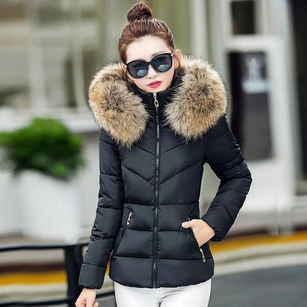 women's down & parkas winter cotton parka short fur collar hooded coat quilted jacket ladies padded, Black
women's down & parkas winter cotton parka short fur collar hooded coat quilted jacket ladies padded, Black