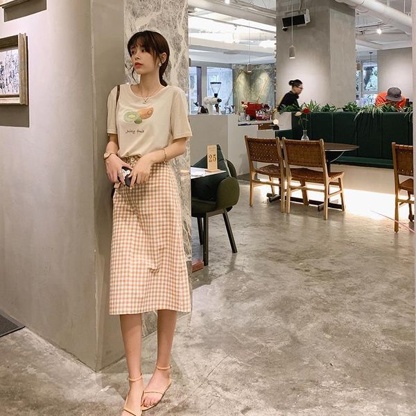 mishow 2019 summer 2 piece set womem causal cotton o-neck fruit print short sleeve tee plaid pocket skirt mx19b3450, Gray
mishow 2019 summer 2 piece set womem causal cotton o-neck fruit print short sleeve tee plaid pocket skirt mx19b3450, Gray