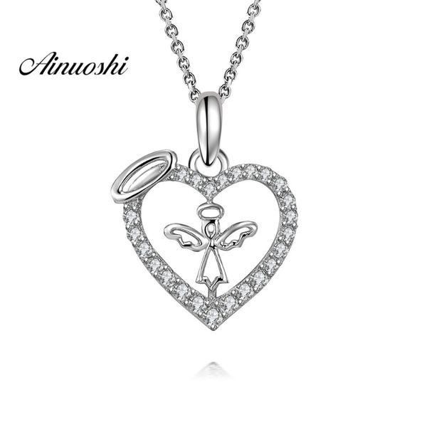 ainuoshi luxury 925 sterling silver pendant necklace for women adorable heart angel long chain necklace wedding silver jewelry y200107
ainuoshi luxury 925 sterling silver pendant necklace for women adorable heart angel long chain necklace wedding silver jewelry y200107